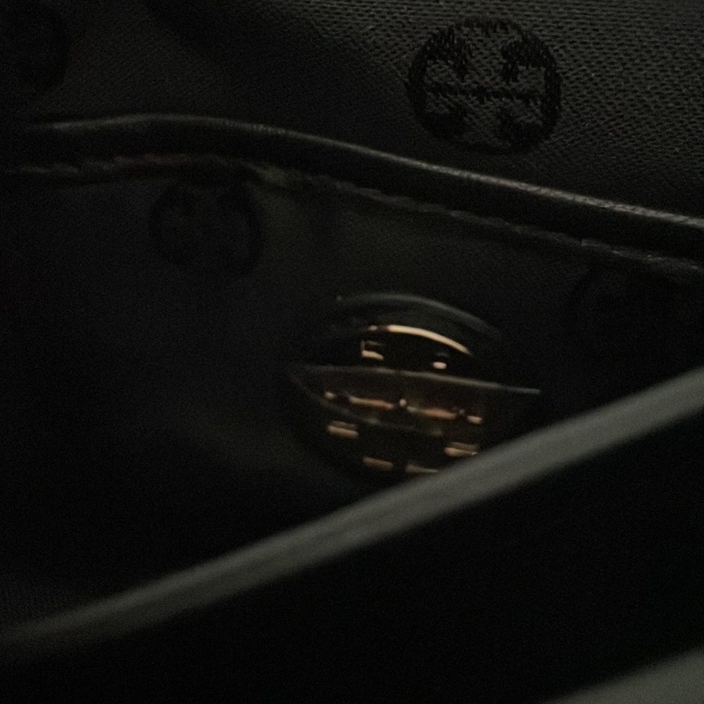 Tory Burch Black Clutch with Gold Accent - Picture 5 of 7